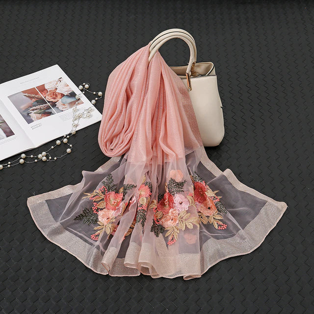Embroidery Beaded Scarf