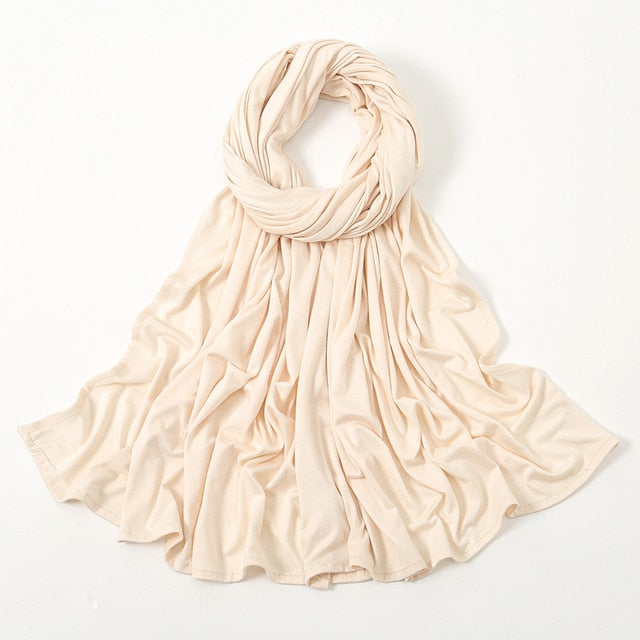 Soft Stretchy Premium Jersey Hijab - Grey & Cream
