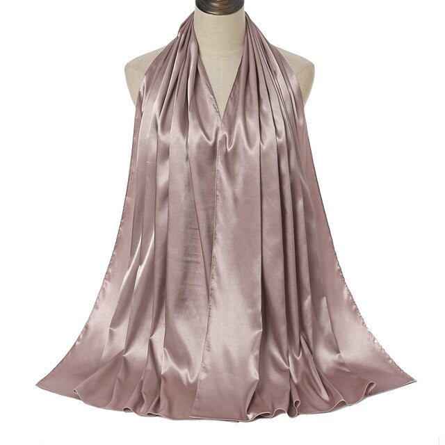 Luxurious Plain Satin Hijab Scarf
