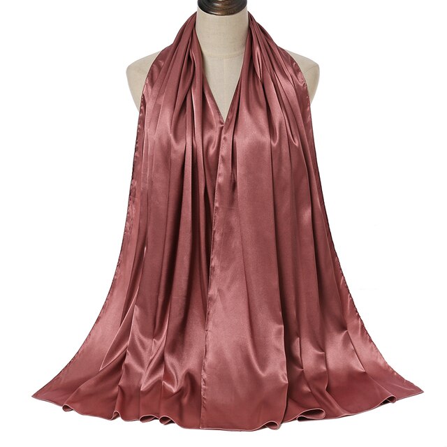 Luxurious Plain Satin Hijab Scarf