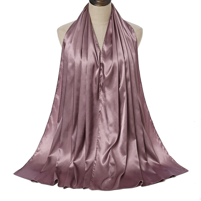 Luxurious Plain Satin Hijab Scarf