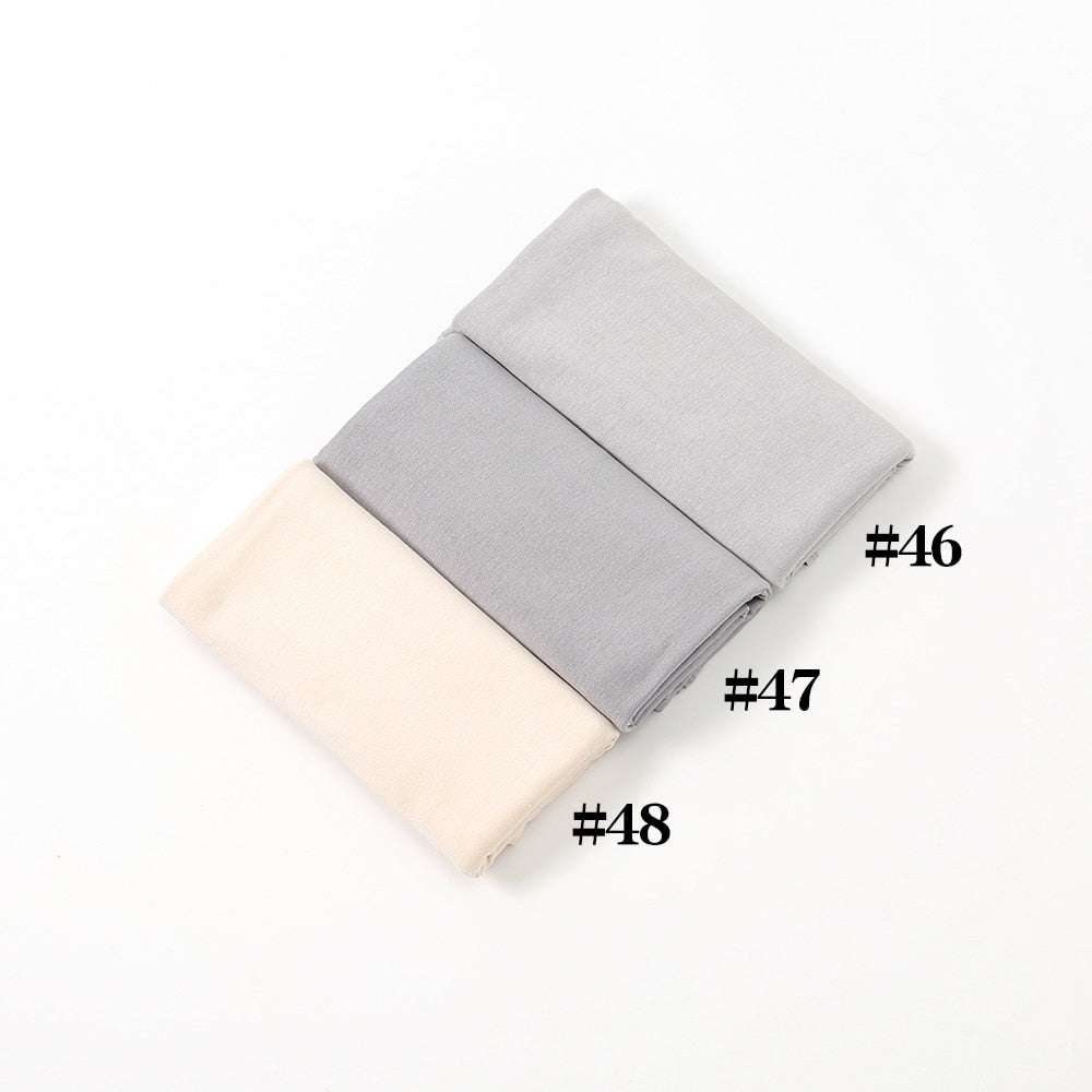 Soft Stretchy Premium Jersey Hijab - Grey & Cream